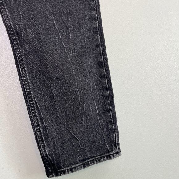 Abercrombie & Fitch Womens High Rise Ankle Mom Jeans Sz 12/31 Black Straight Leg - Picture 3 of 11